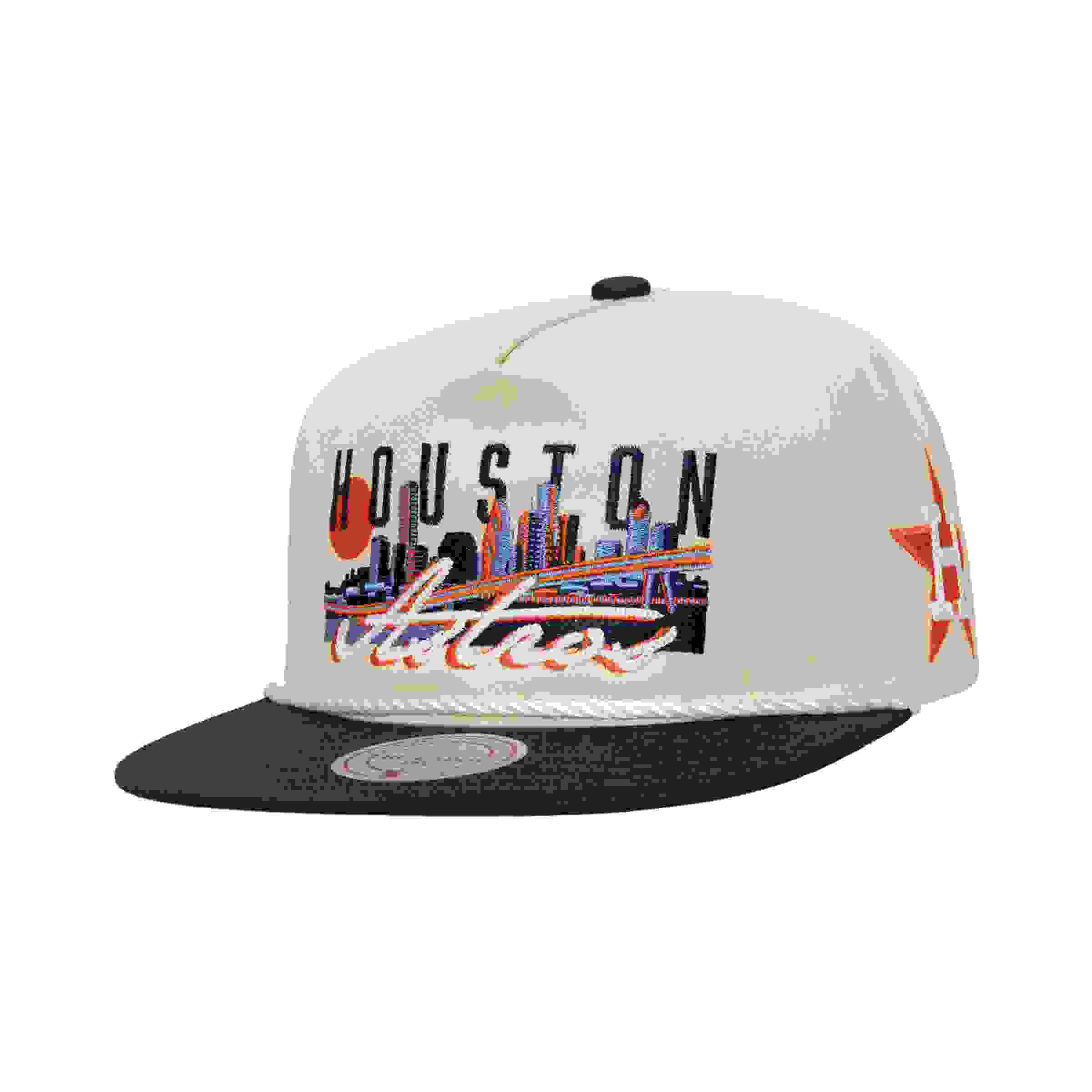 Mitchell & Ness Houston Astros Cityscape Cream Snapback Hat